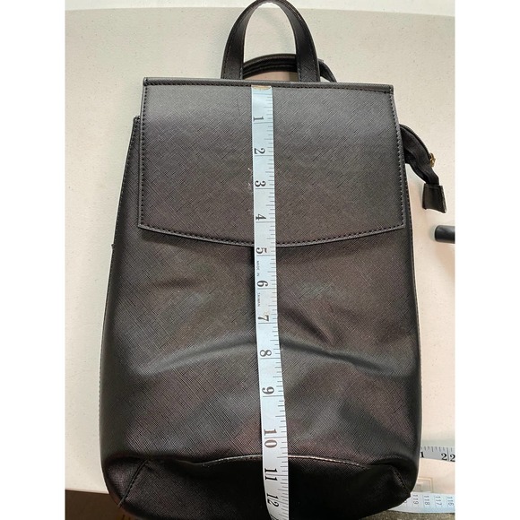 Mona B Black Vegan Leather Backpack Purse - Picture 6 of 7